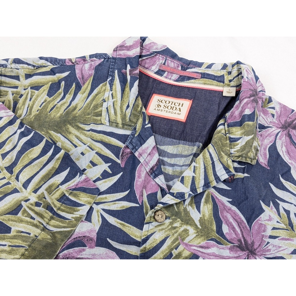 Scotch Soda Shirt Short Match Set Mens LG Top 34 Shorts Floral Vacation Beach - Picture 2 of 12